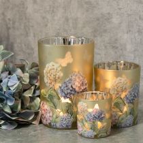 Artikel Teelichthalter Glasdekoration mit Blütenmotiv für harmonische Wohnmomente 18cm