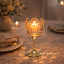 Artikel Teelichthalter Tulpe Glas Vintage Stil Romantische Wohnraumdekoration 20cm