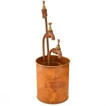 Artikel Übertopf Edelrost Deko Metall Mit Wasserhahn H25/37/43cm Set von 3 St