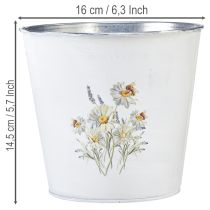 Artikel Übertopf Weiß Metall Blumentopf Blumen Ø16cm H14,5cm