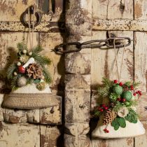 Artikel Rustikale Weihnachtsglocken Wanddekoration Jute Tannenzweige Zapfen