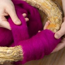 Artikel Wolllunte Weiche Filzwolle für dekorative Gestaltungen und saisonale Arrangements 2m Pink