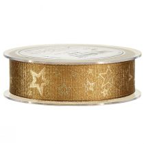 Artikel Weihnachtsband Gold Schmuckband mit Sternen B25mm L15m