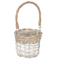 Artikel Windlicht Hängedeko Metall Glas Weide Ø13cm H12cm 2St
