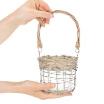 Artikel Windlicht Hängedeko Metall Glas Weide Ø13cm H12cm 2St