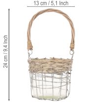 Artikel Windlicht Hängedeko Metall Glas Weide Ø13cm H12cm 2St