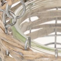 Artikel Windlicht Hängedeko Metall Glas Weide Ø13cm H12cm 2St