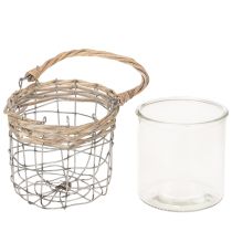 Artikel Windlicht zum Hängen Glas Metall Weide Ø14,5cm 2St