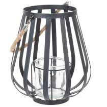 Artikel Windlicht Metall Laterne mit Glas Anthrazit Ø23cm H27cm