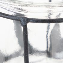 Artikel Windlicht Metall Laterne mit Glas Anthrazit Ø23cm H27cm
