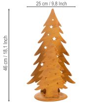 Artikel Windlicht Tannenbäume, Metalldeko in Edelrost, Weihnachten H46cm B25,5cm