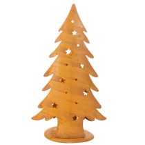 Artikel Windlicht Tannenbäume, Metalldeko in Edelrost, Weihnachten H46cm B25,5cm