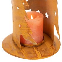 Artikel Windlicht Tannenbäume, Metalldeko in Edelrost, Weihnachten H46cm B25,5cm