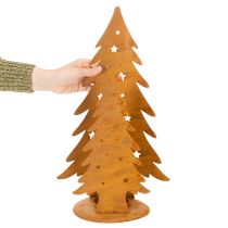 Artikel Windlicht Tannenbäume, Metalldeko in Edelrost, Weihnachten H46cm B25,5cm