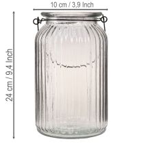 Artikel Laterne Glas Windlicht zum Hängen Henkel H18cm