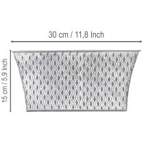 Artikel Zinkschale mit Rautenmuster 30cm×18cm H15cm