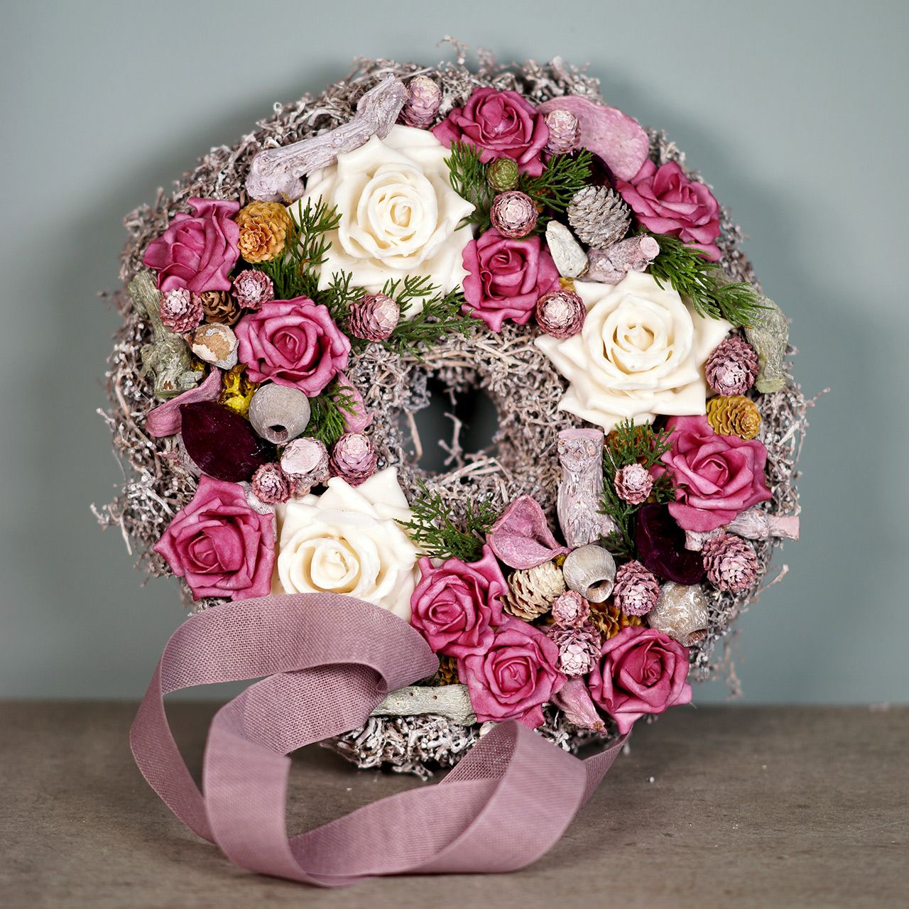 Rosen Kunstblumen im Topf künstliche Pflanzen Strauss Tisch Deko Blumen Hochzeit