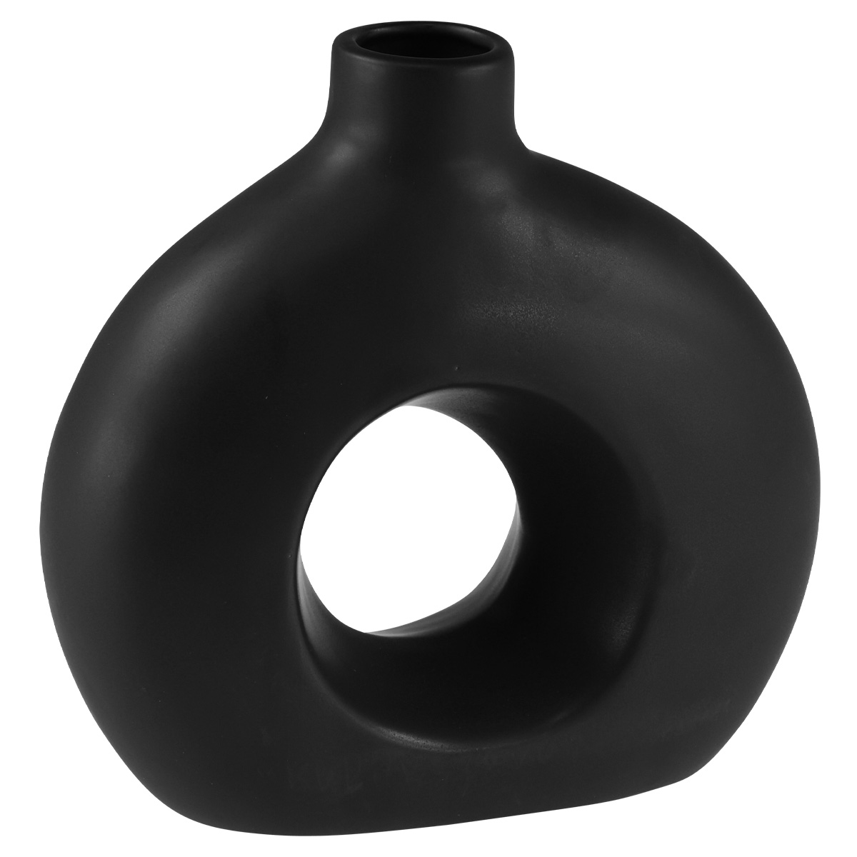 Floristik24.de Vase Modern Keramik Schwarz Modern Oval 21×7×20cm