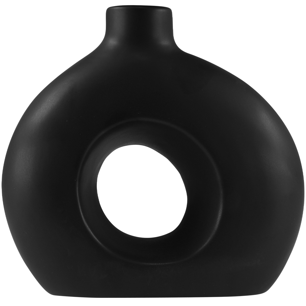 Floristik24.de Vase Modern Keramik Schwarz Modern Oval 21×7×20cm