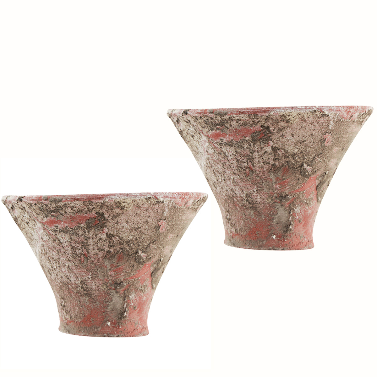 Pflanztopf Terrakotta Vintage H7cm 2er Set | Floristik24