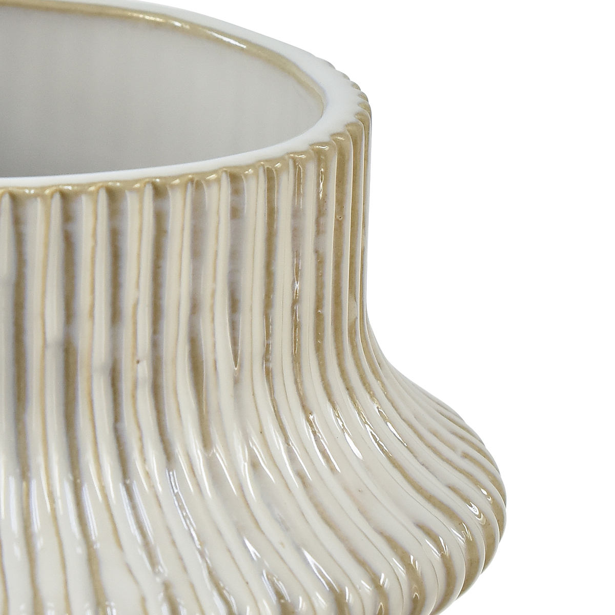 Steinturm Vase Aus Keramik – Skulpturale Blumenvase Weiß Für Wohnzimmer, Schlafzimmer & Büro