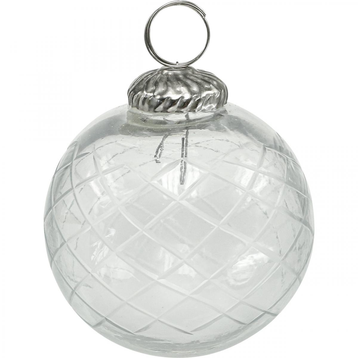 Floristik24.de Christbaumkugeln, Weihnachtskugeln durchsichtig Ø7,5cm 3St