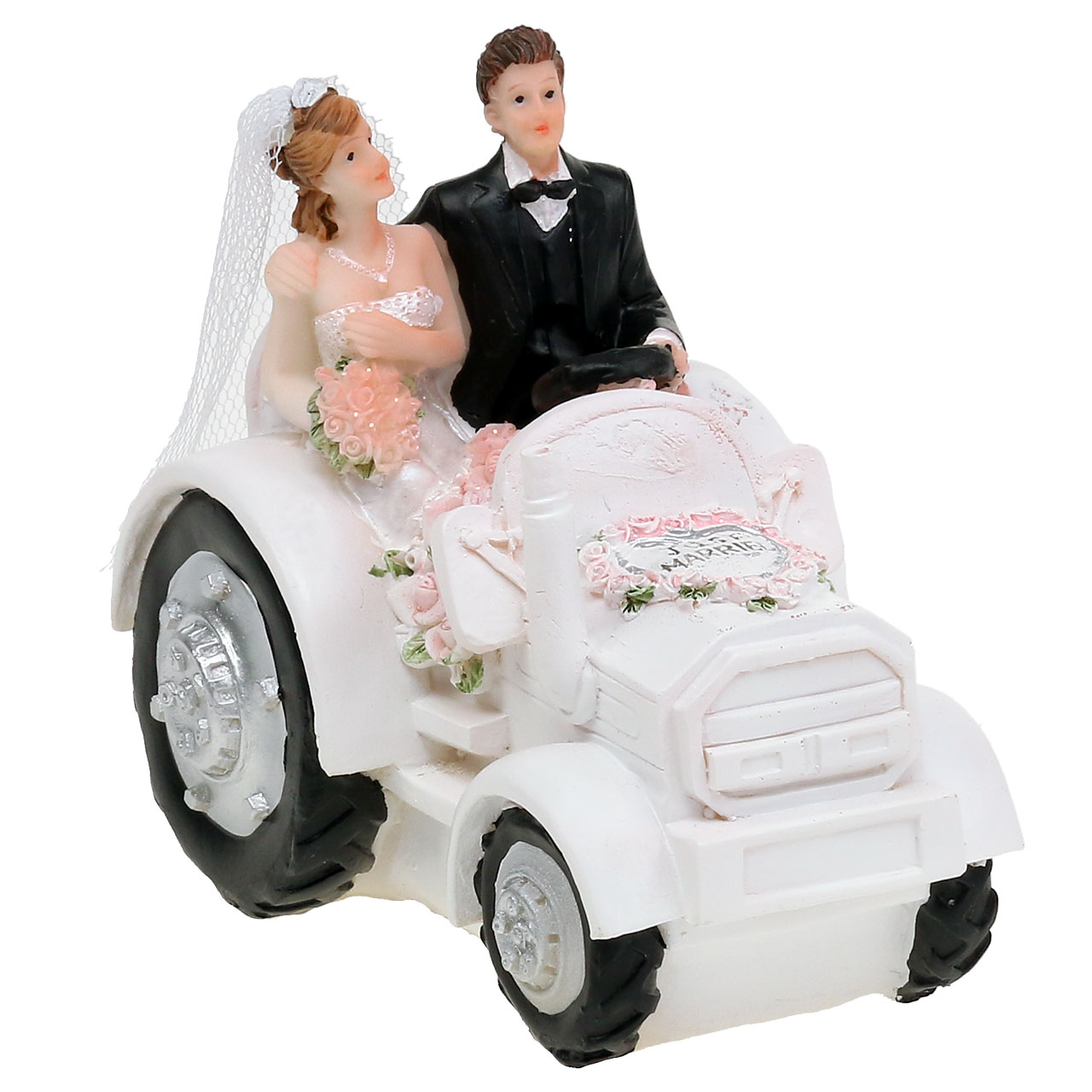 HOCHZEIT Tortenfigur Brautpaar Dekofigur Deko Figuren Braut Traktor Tischdeko