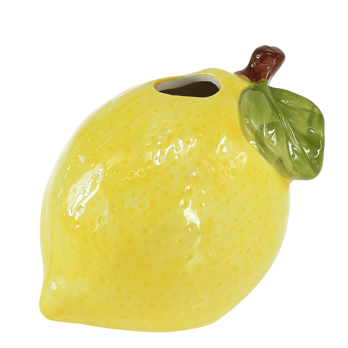 Floristik24.de Deko Vase Zitronen Keramik Oval Gelb 11cm×9,5cm×10,5cm