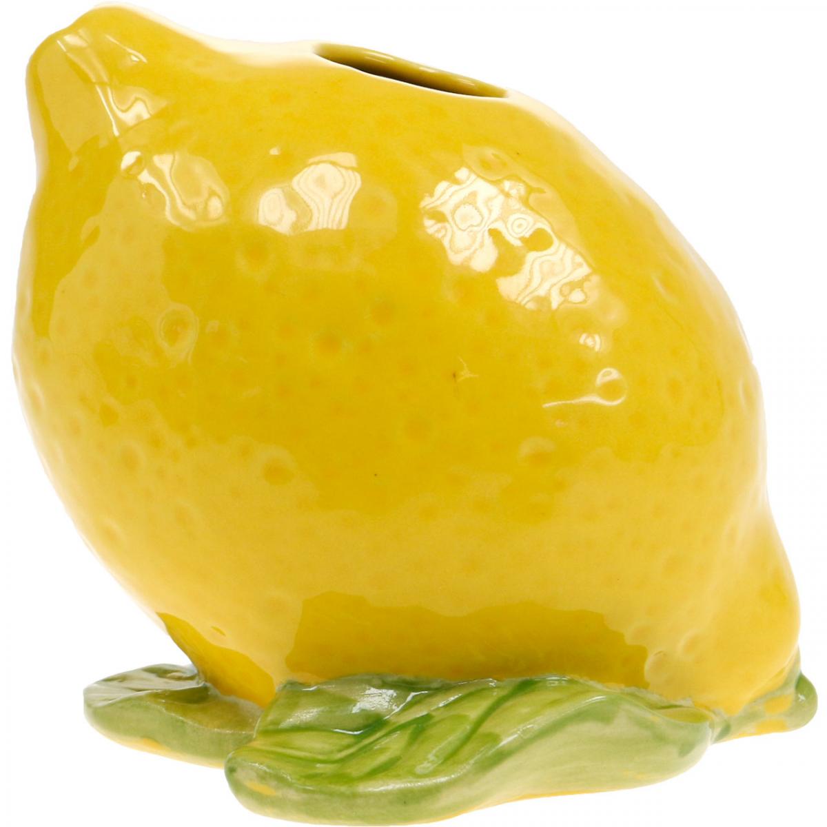 Floristik24.de Blumenvase Deko Zitrone Vase Keramik Sommerdeko H11,5cm