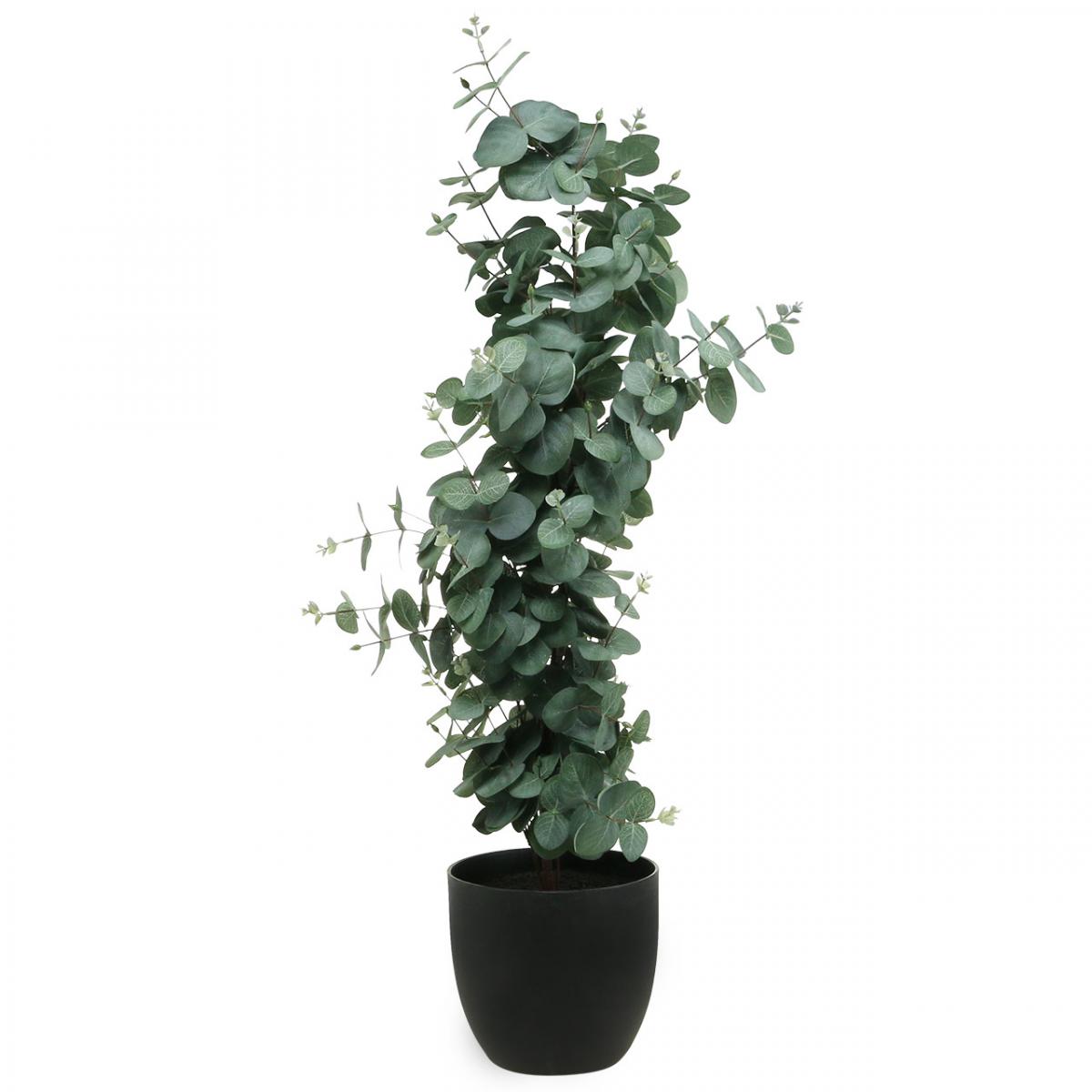 Floristik24.de Eukalyptus im Topf Kunstpflanze Künstliche Pflanzendeko  H87cm-02346