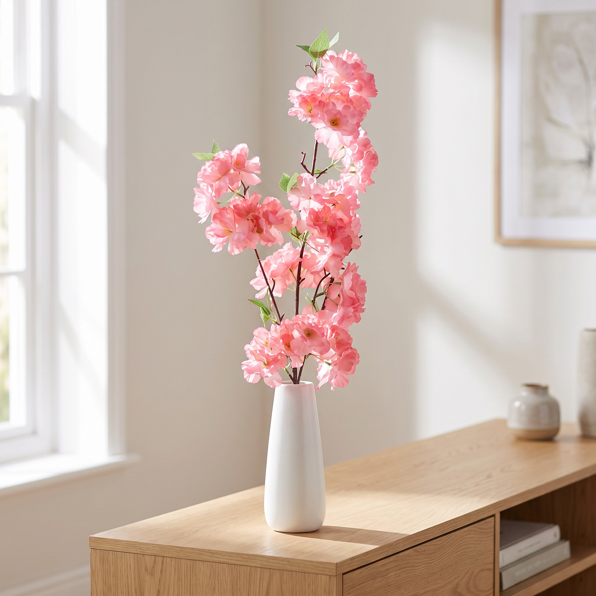 Kirschblütenzweig künstlich Pink 103cm Deko