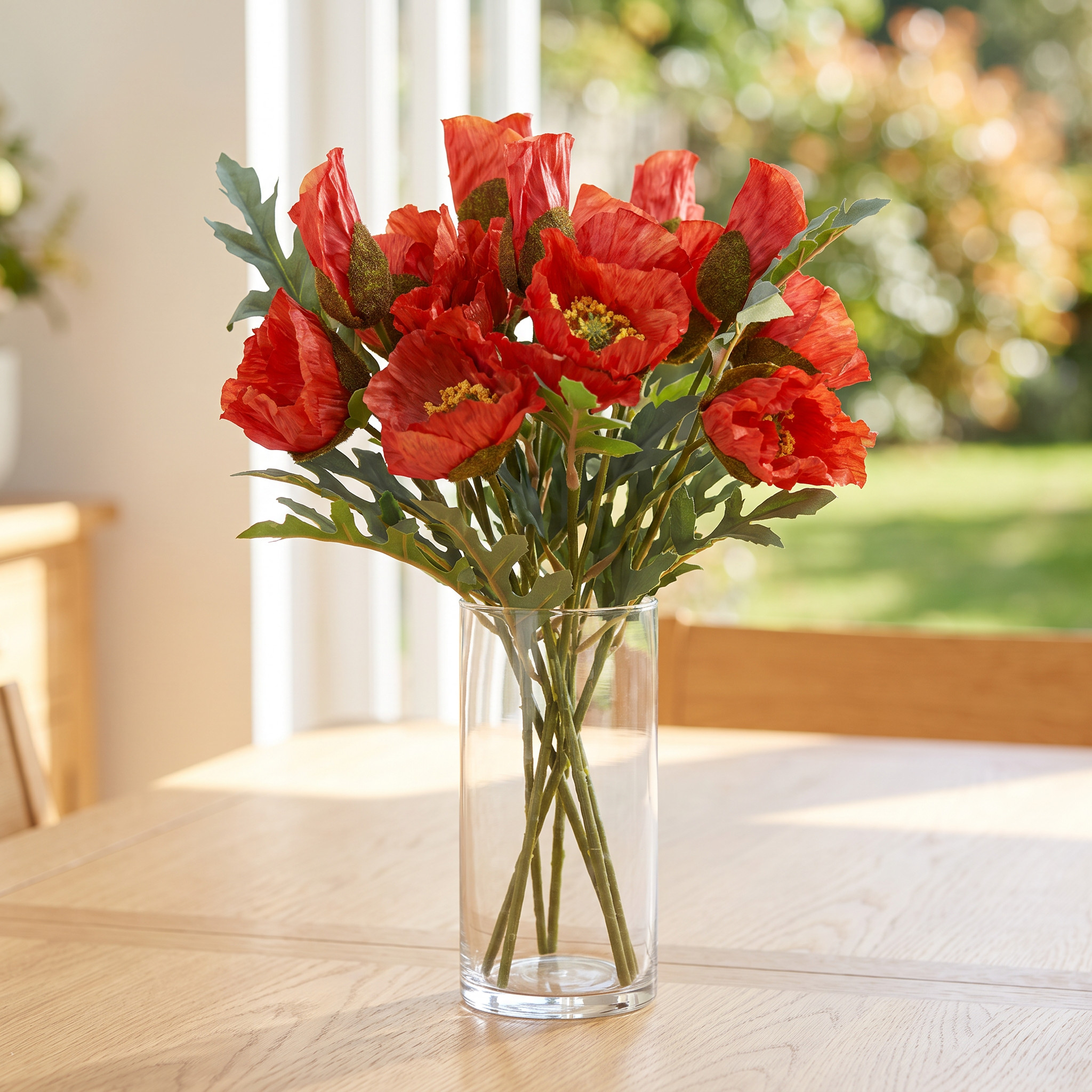 Künstliche Mohnblumen Rot 45cm 3 St