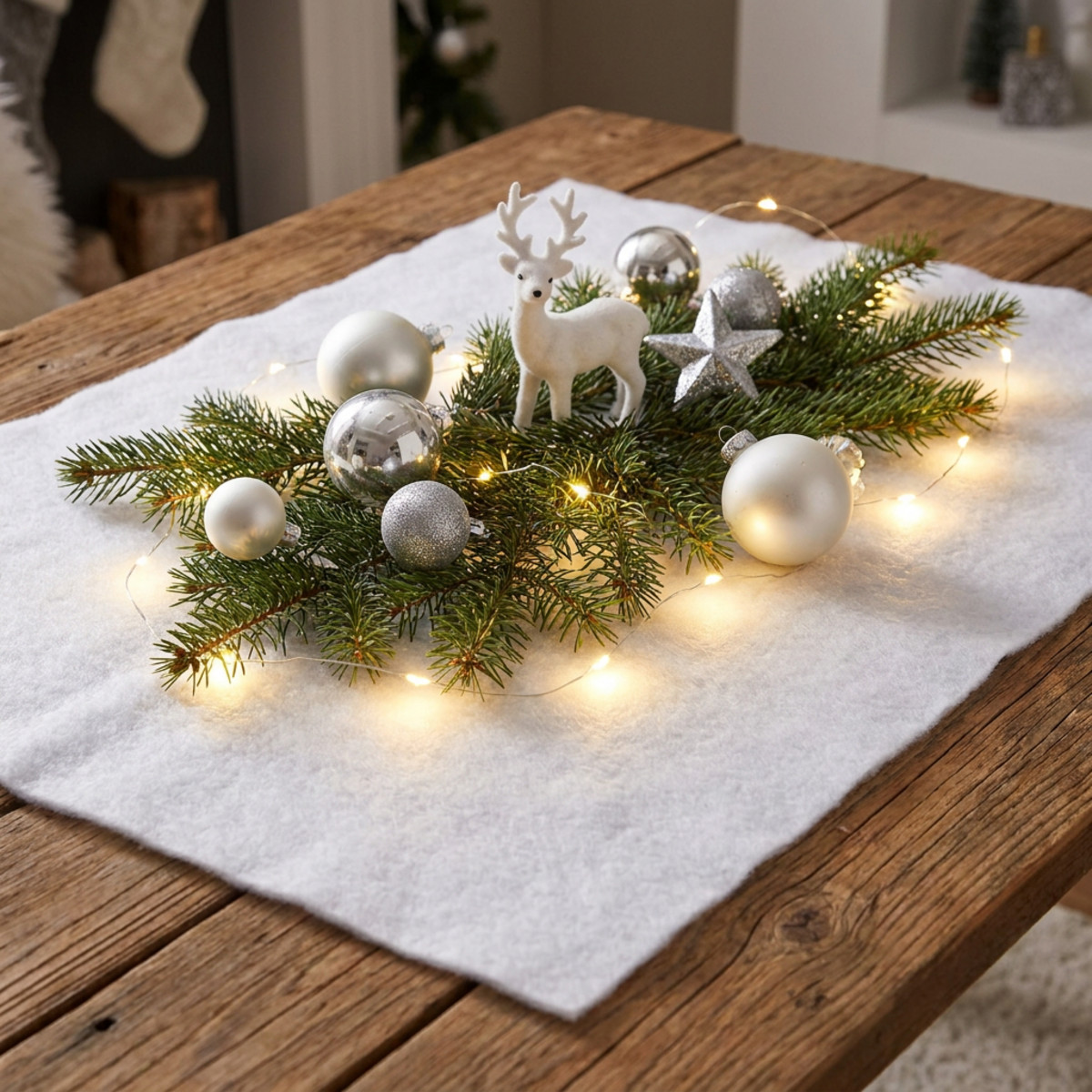 Schneedecke Weiß 240x90cm Winterdeko Polyester