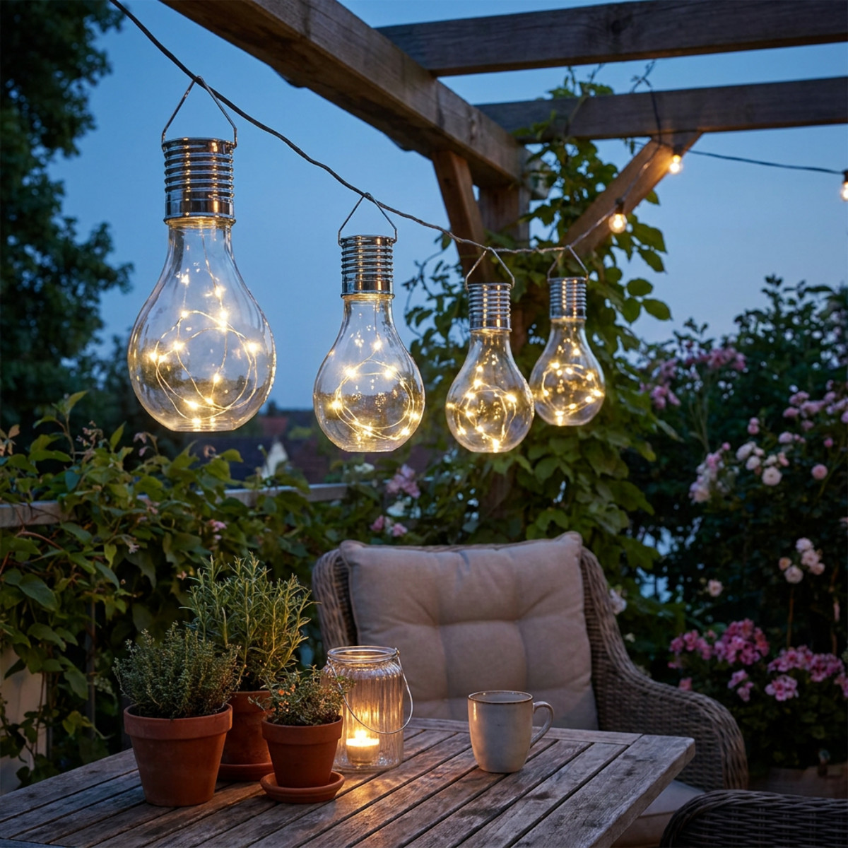 Gartendeko Solar LED Leuchte Warmweiß 5er Set H15cm