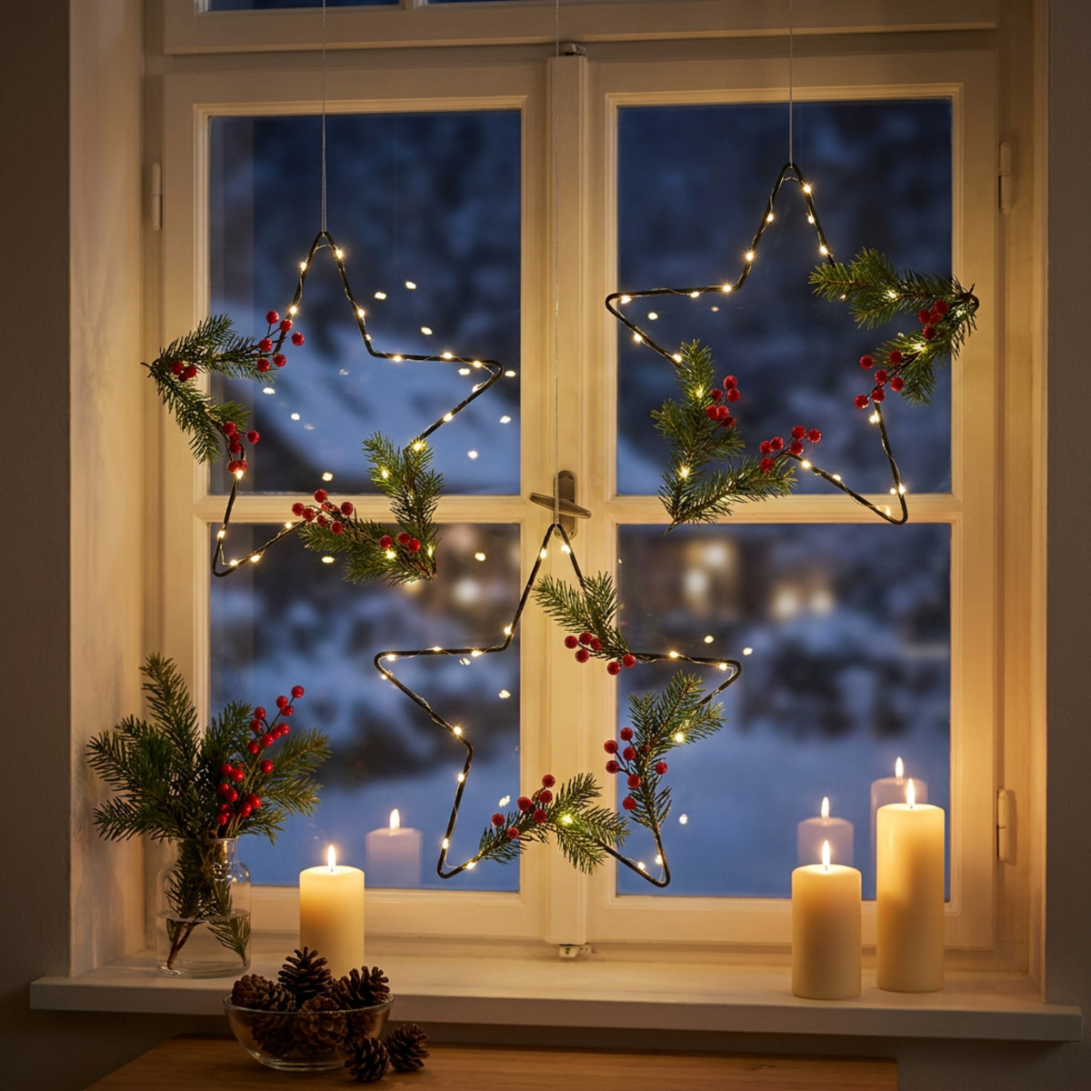 Weihnachtsdeko Metallstern Schwarz 15cm 6 St