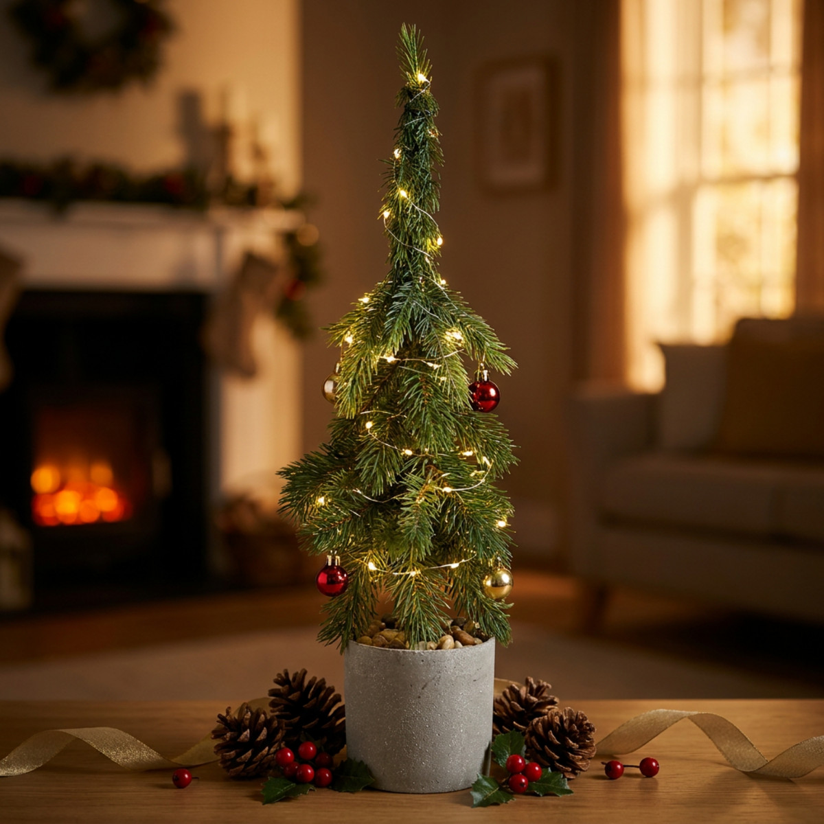 Zipfeltanne künstlich 55cm Weihnachtsbaum im Topf Grün