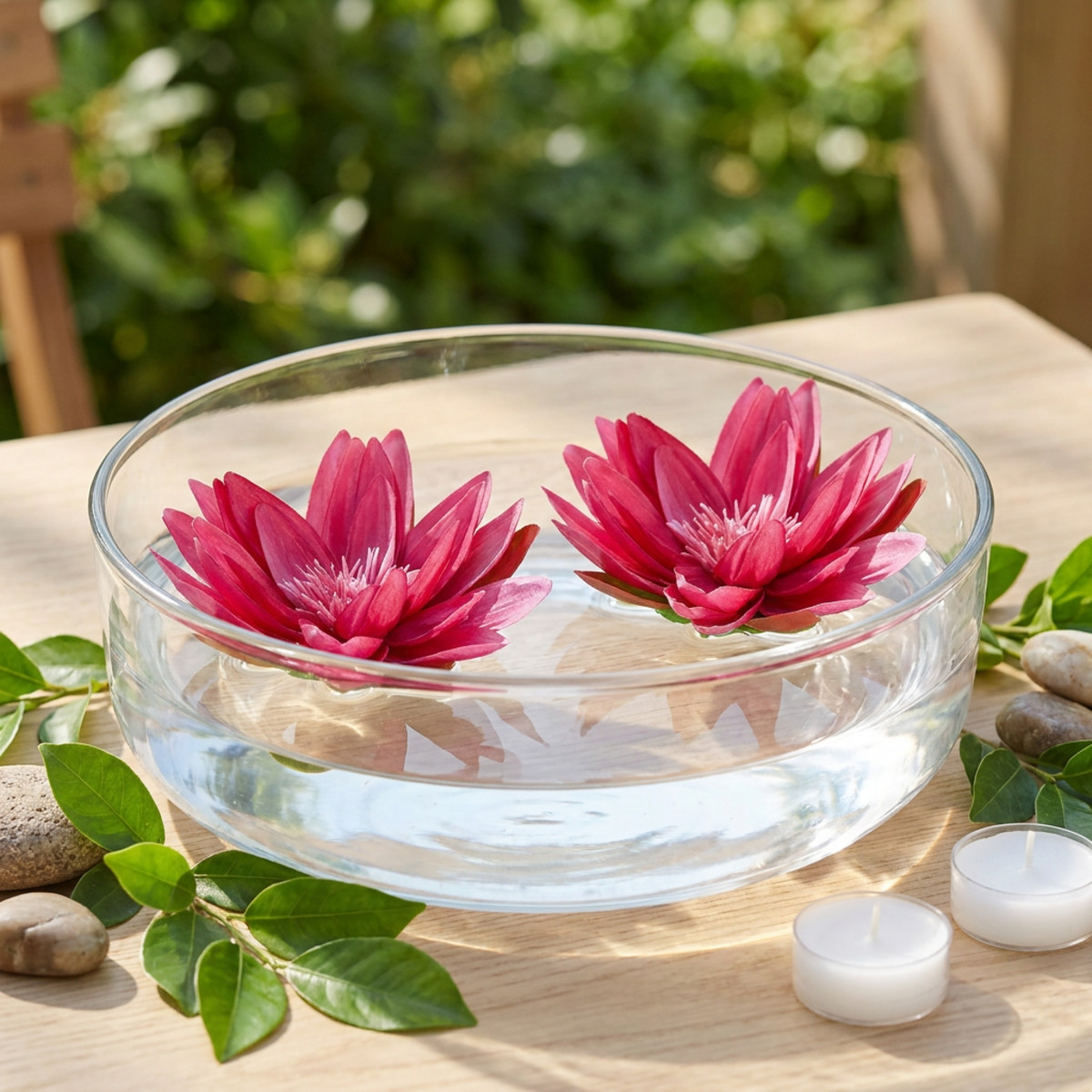Künstliche Seerose Tischdeko Fuchsia Ø15cm 2St
