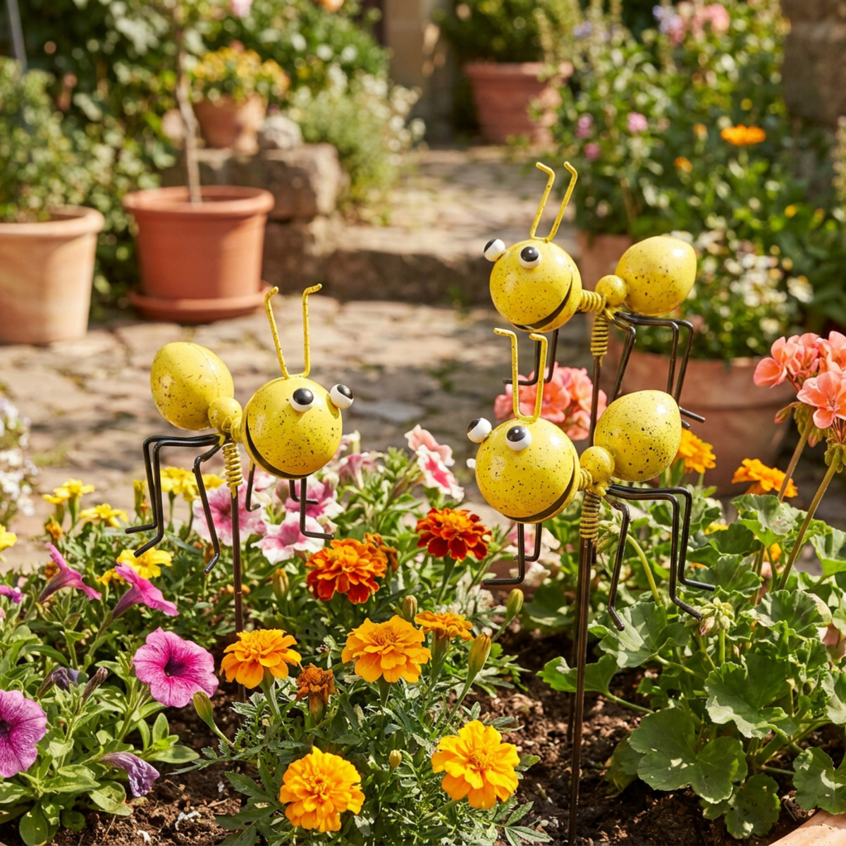Metall Deko Ameise 46cm Gartendeko sortiert bunt