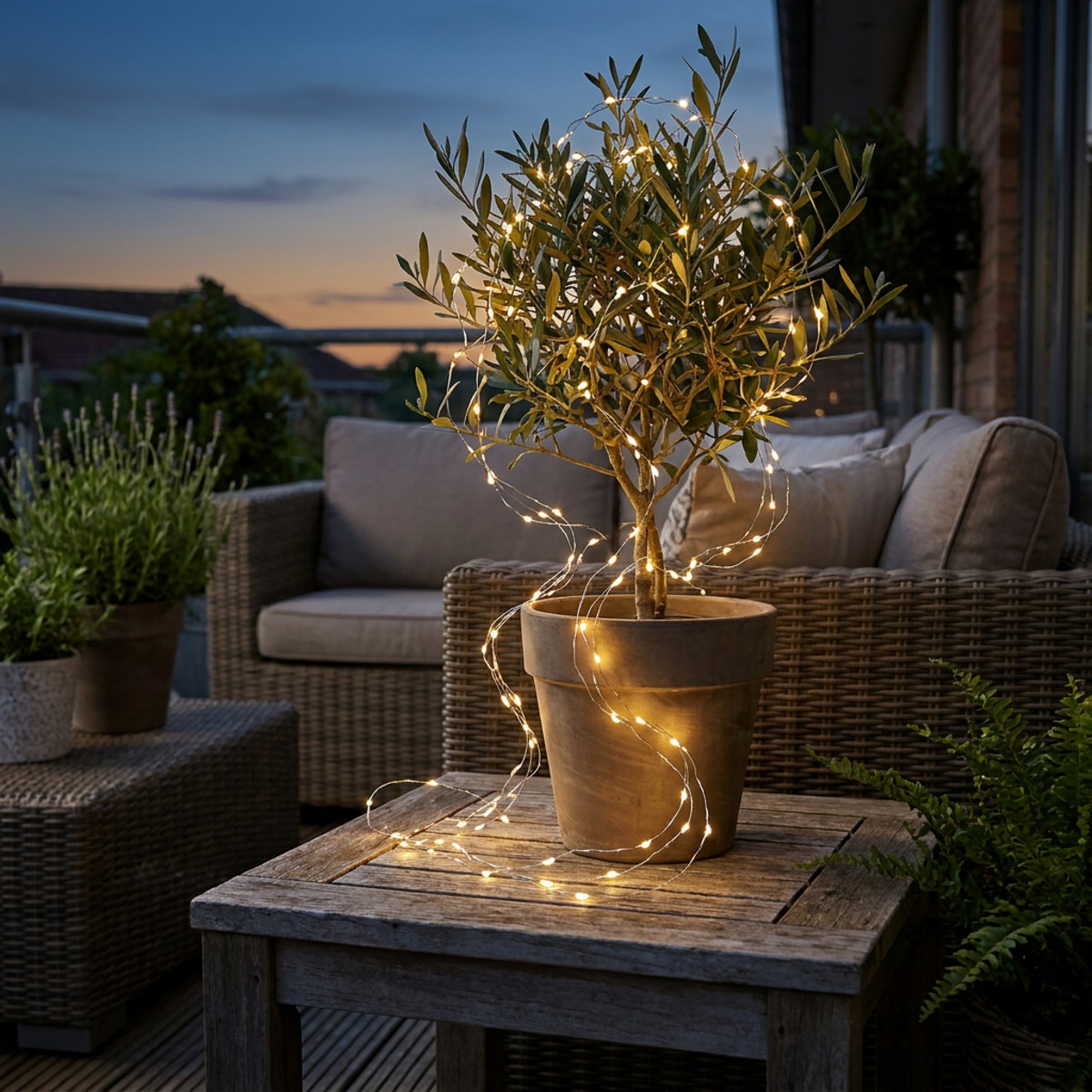 LED Lichterkette Timer außen 180cm warmweiß