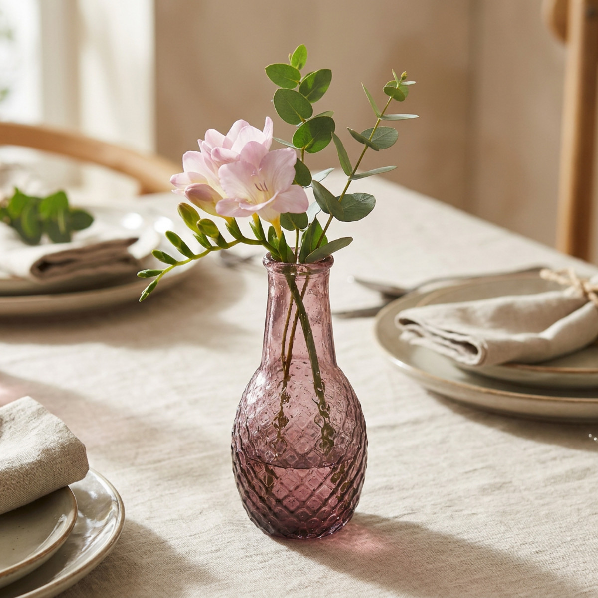 Mini Vase Lila Glas Ø6cm H12cm Blumenvase