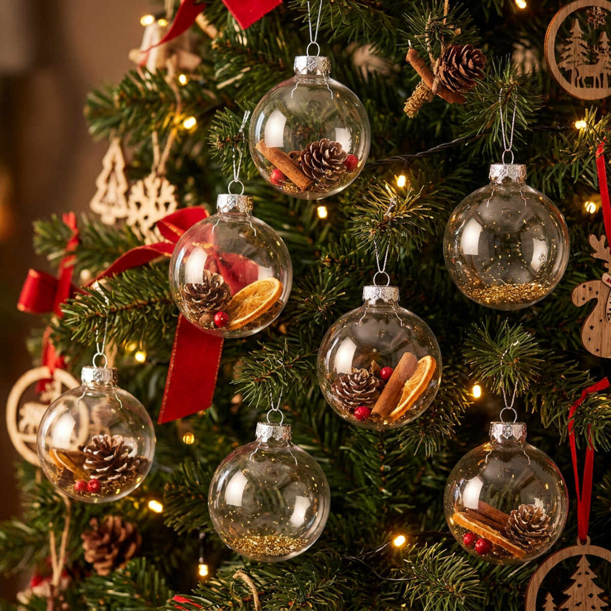 Weihnachtskugel Glas Ø4cm klar 24 St minimalistisch