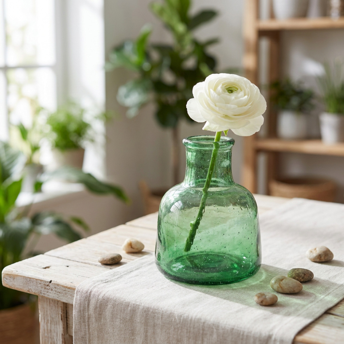 Mini Vase Glas grün Ø8,5cm H11cm