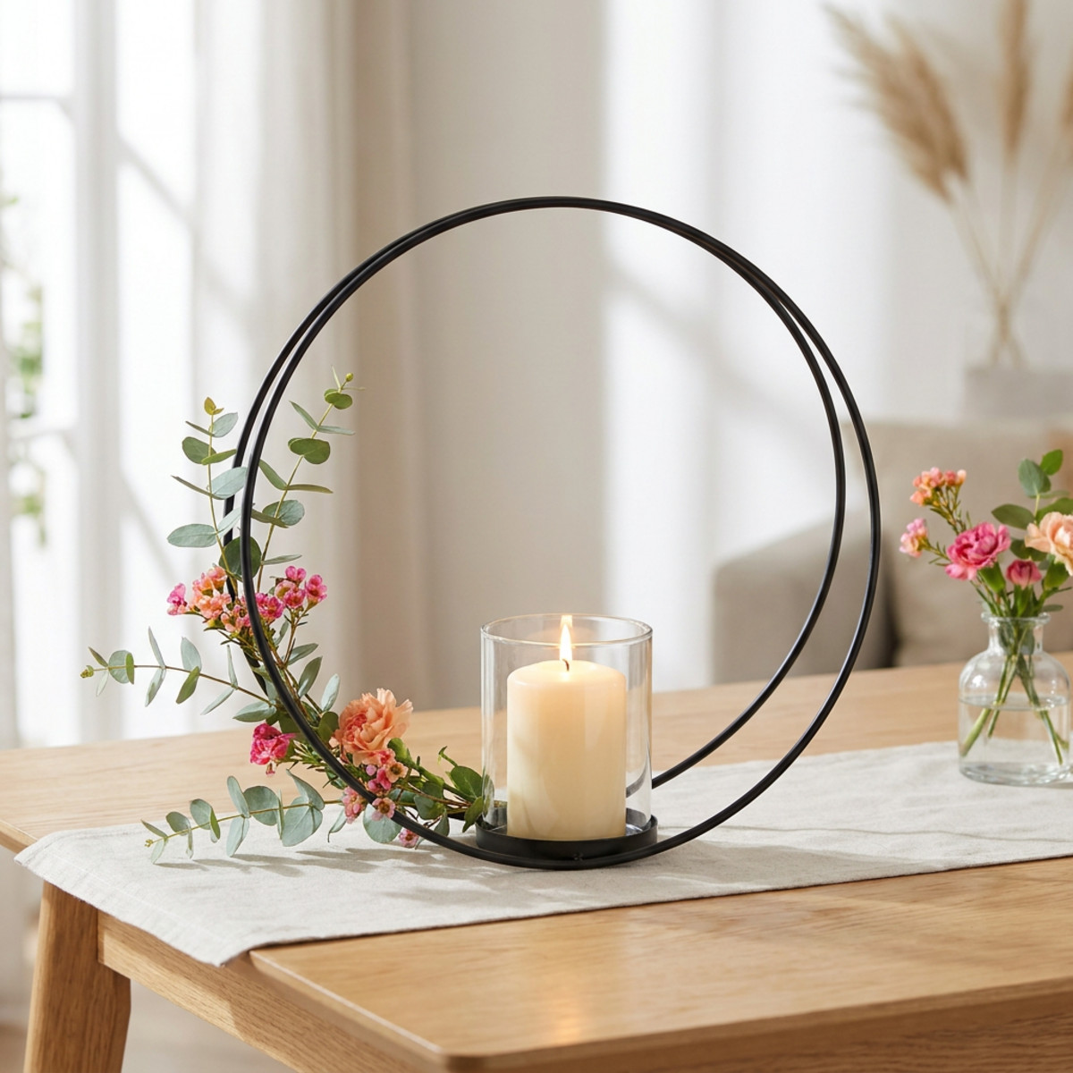 Dekoring Windlicht Metall Schwarz Ø35cm