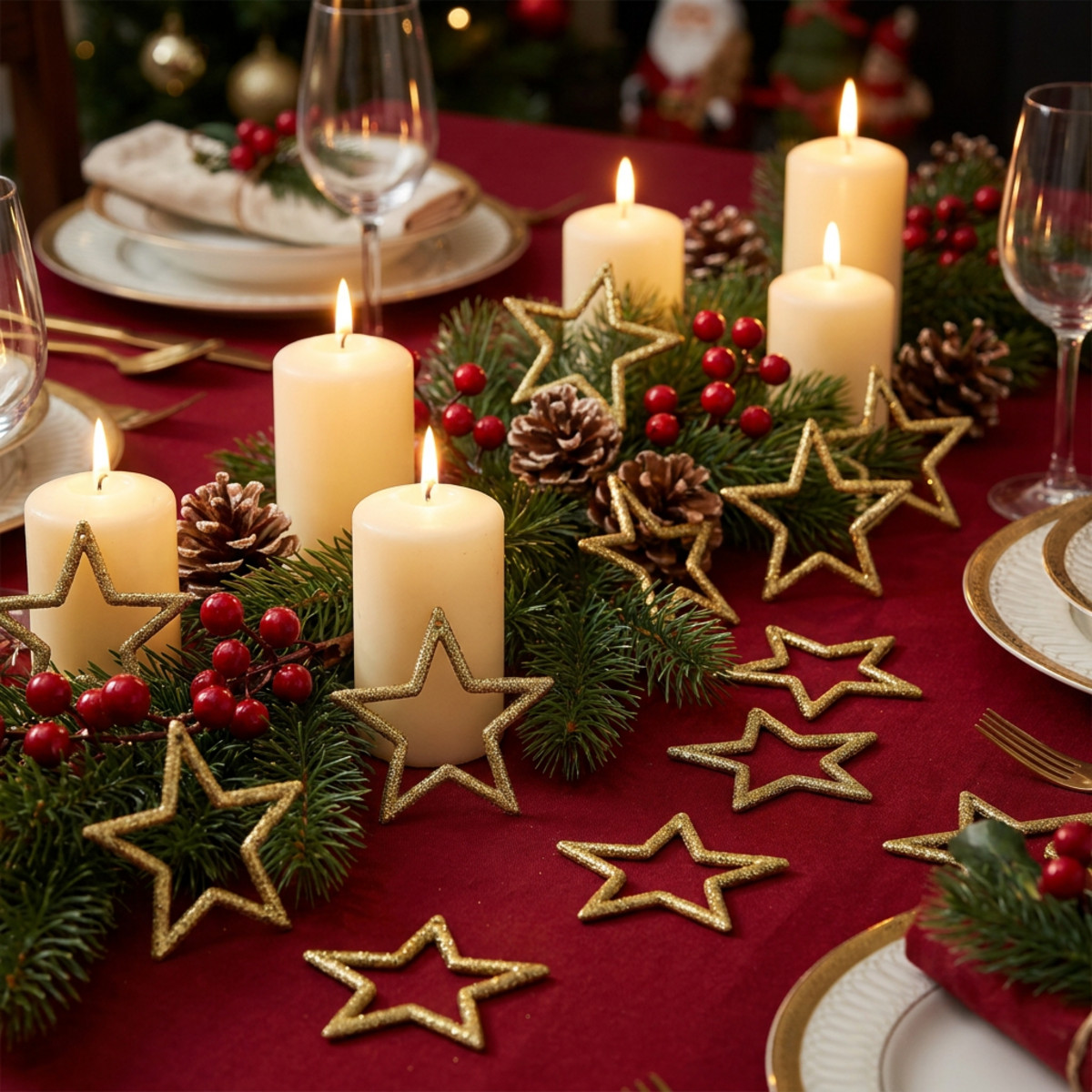 Deko Sterne Gold 4,5cm - Weihnachts Tischdekoration