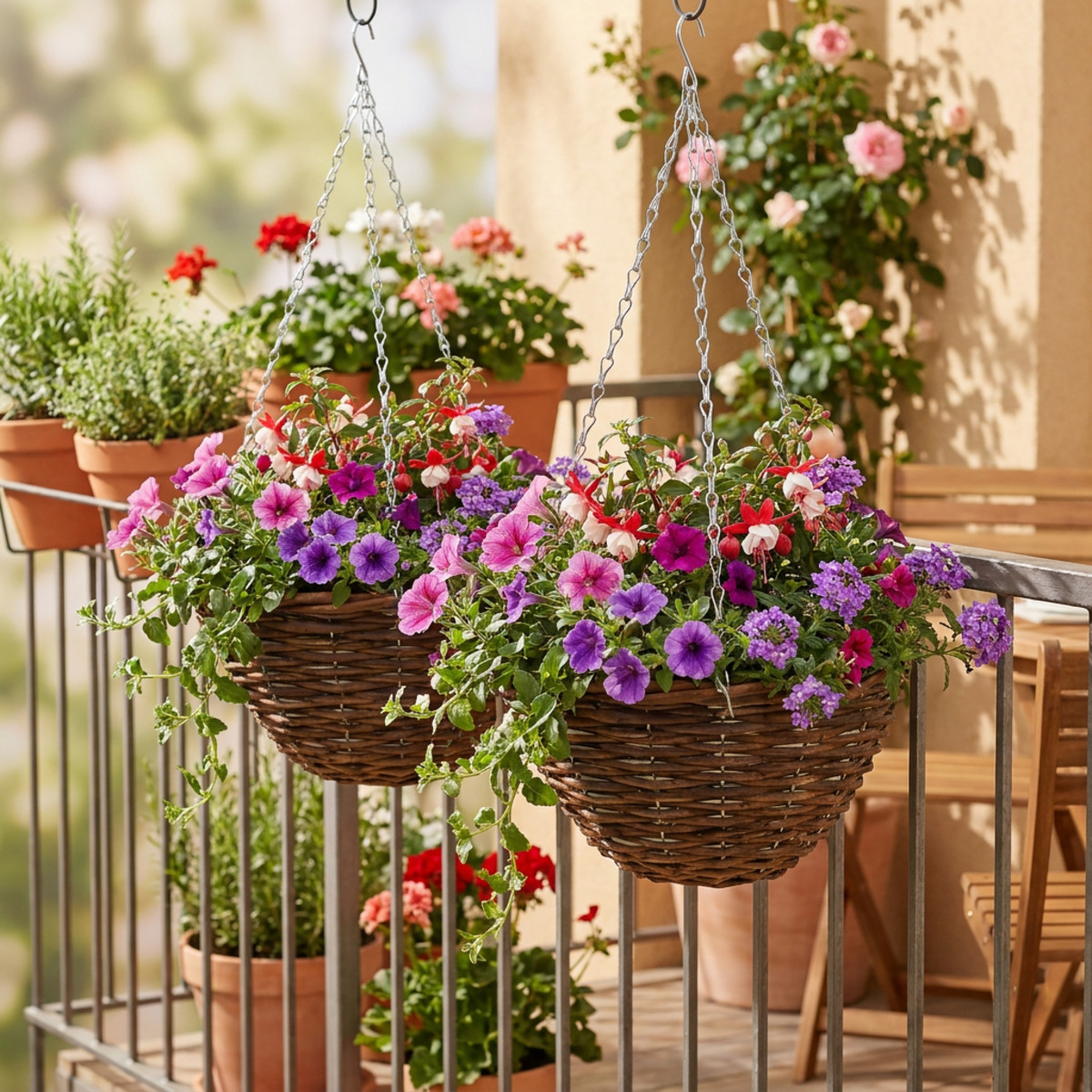 Blumenampel Braun Ø31cm 2St – Hängekorb für Pflanzen