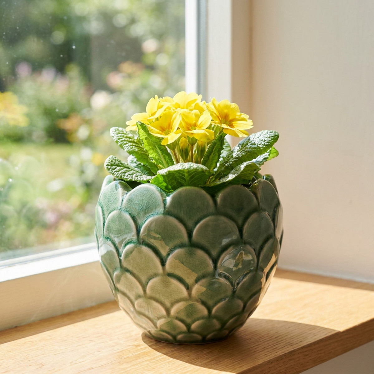 Keramik Blumentopf Vintage Grün Ø13cm H11cm