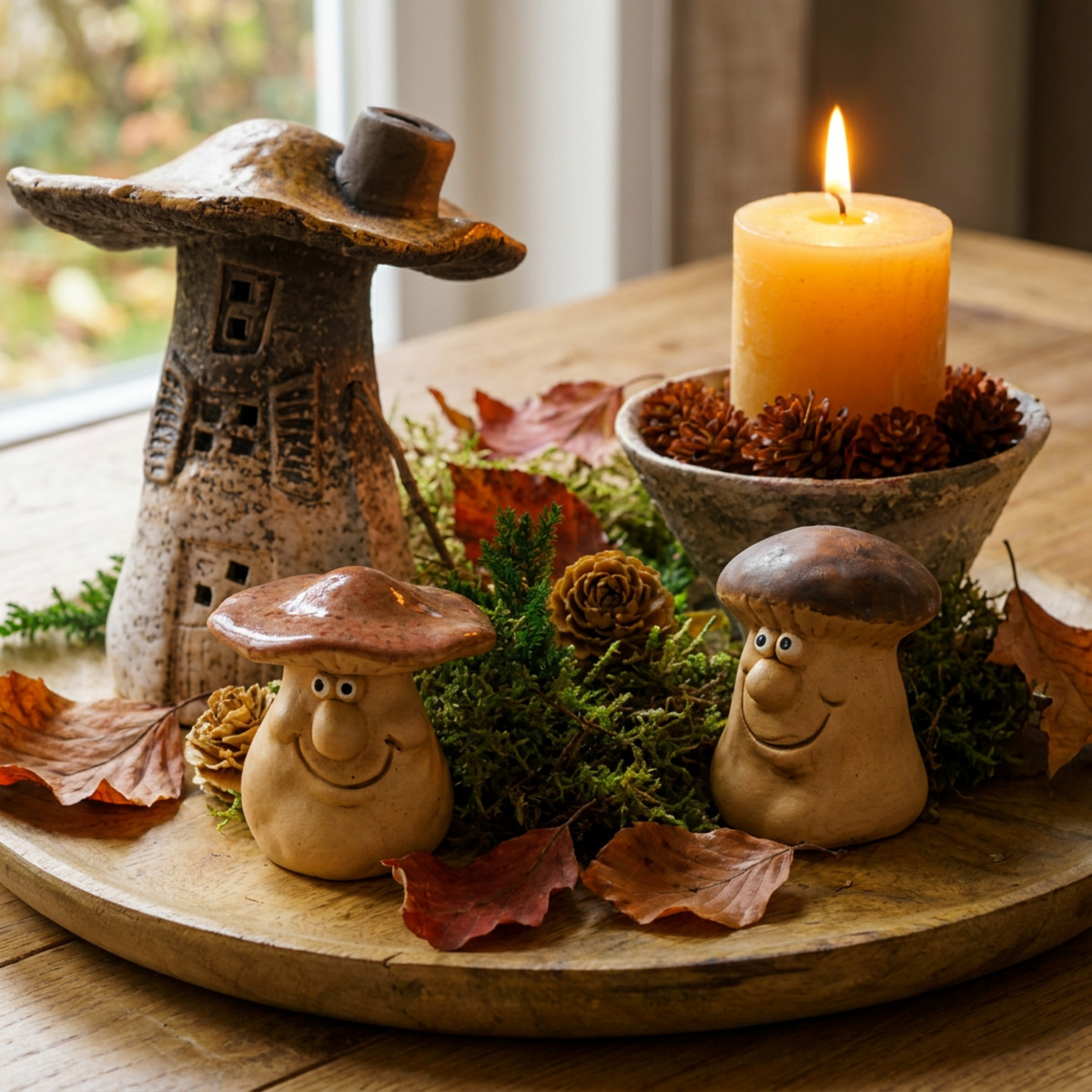 Herbstdeko Set Igel Pilze Drachen für warme Herbststimmung