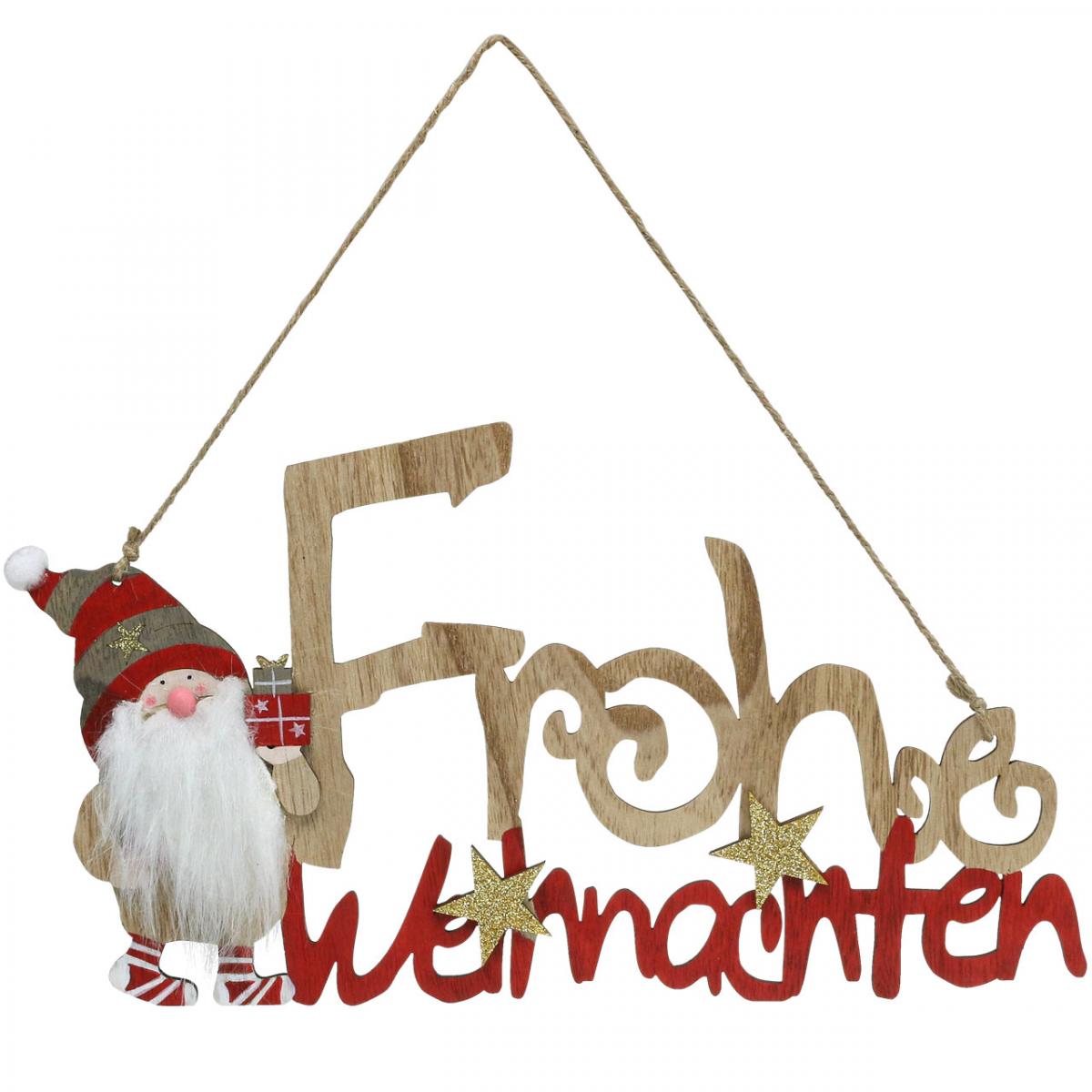 Schriftzug 2St Weihnachten Floristik24.de Frohe Wichtel -06634 Holz Fensterdeko