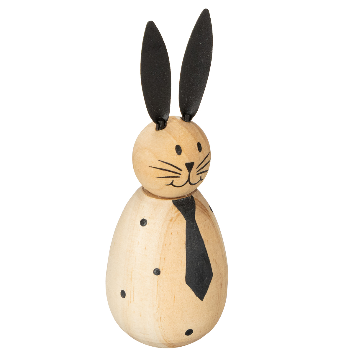 Floristik24 Holz Hase mit Metallohren 12cm für Osterdeko