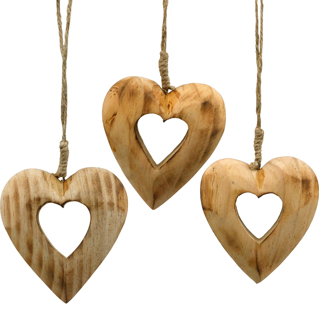 !! 4 10 Stk Holzherzen 9cm Herzen aus Holz Dekoherzen Herzhänger Dekohänger 